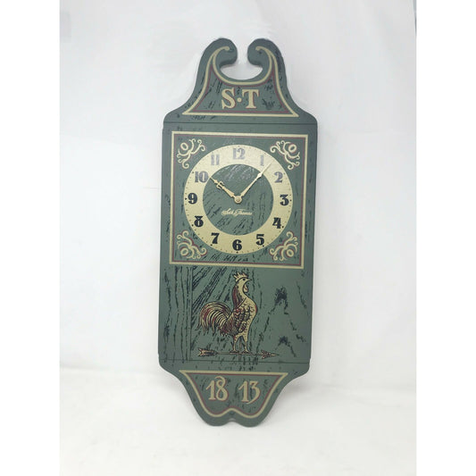 VINTAGE 'Lady Seth' SETH THOMAS Cornwall Wall Clock w Rooster Art