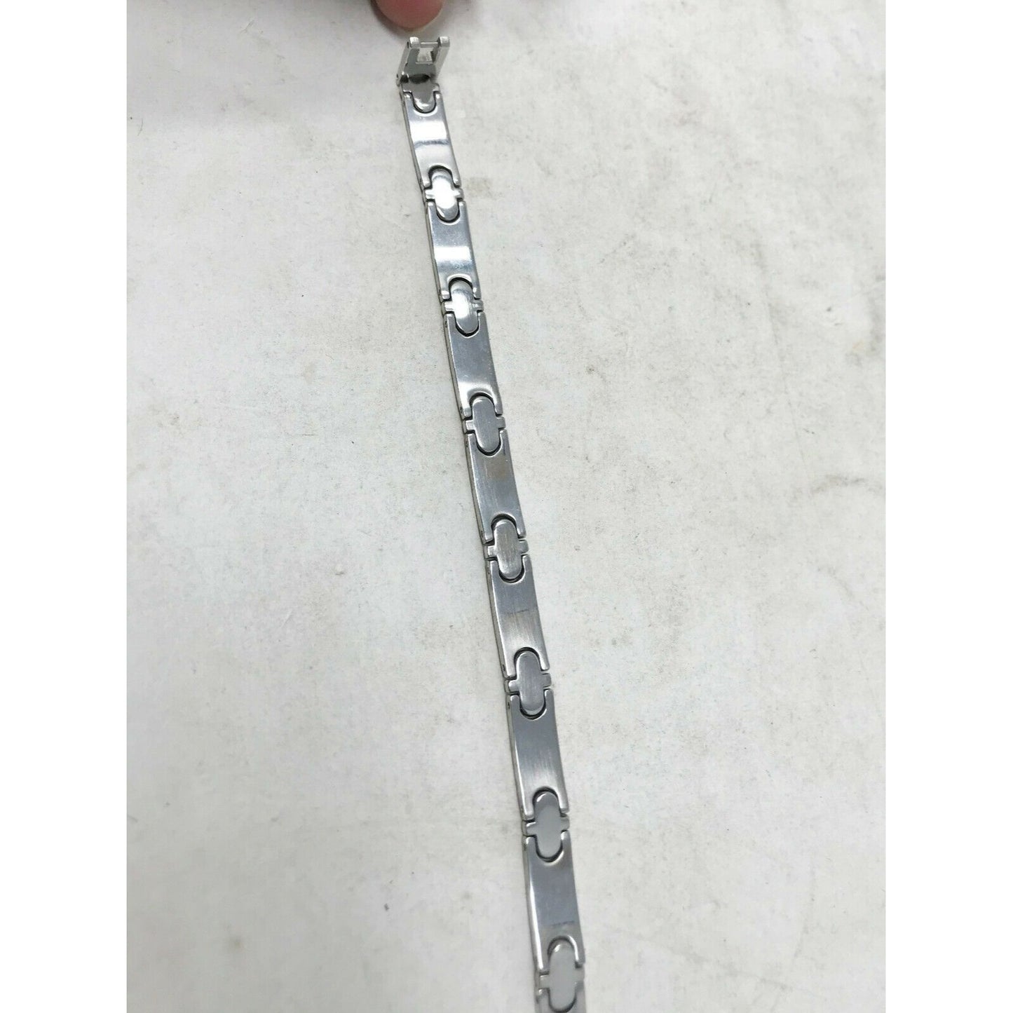 MENS 2 tone Stainless Steel BRACELET Approx 8" Long Simple Design