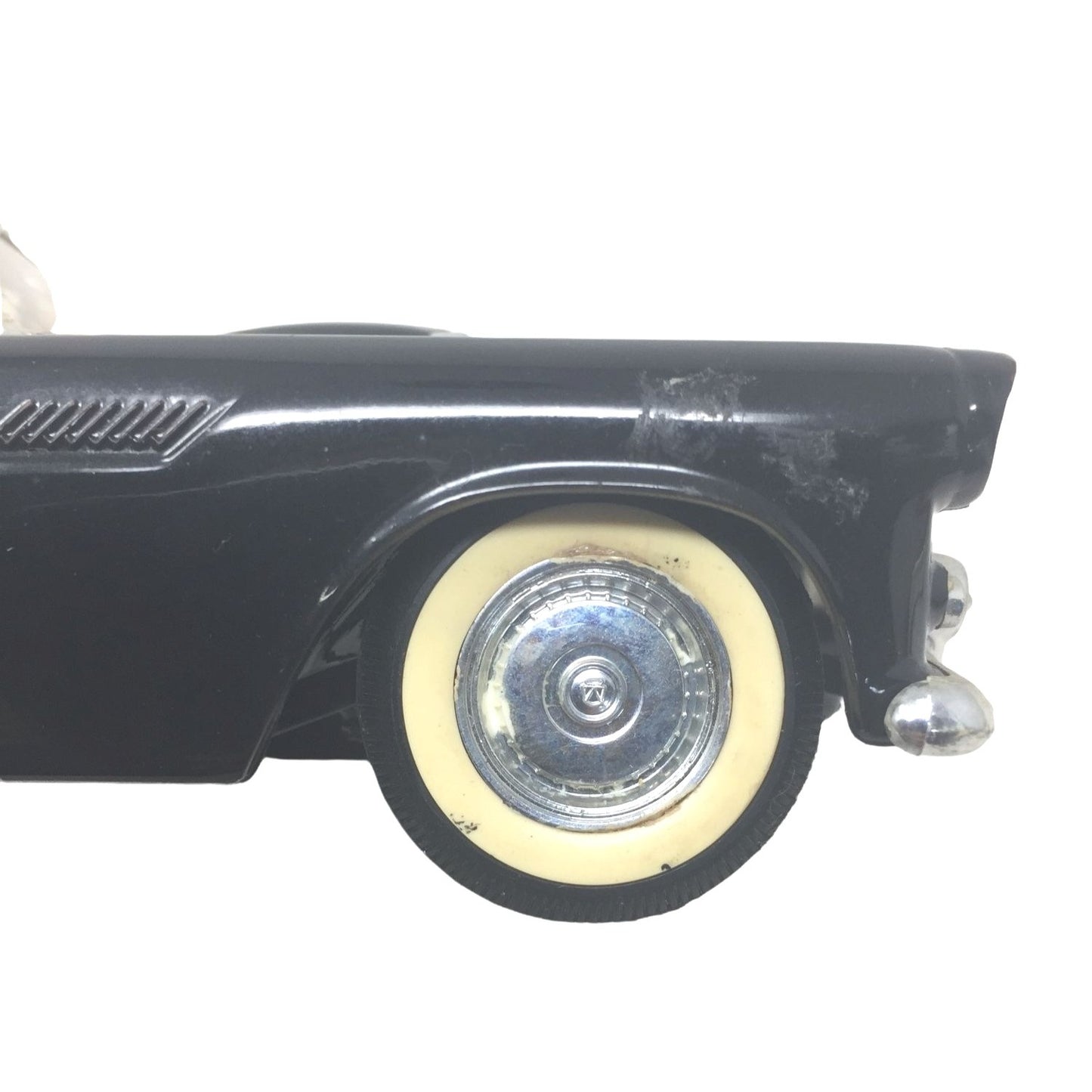 Vintage 1957 Chevy Convertible Diecast Car - Black Body, White Top - Classic Car