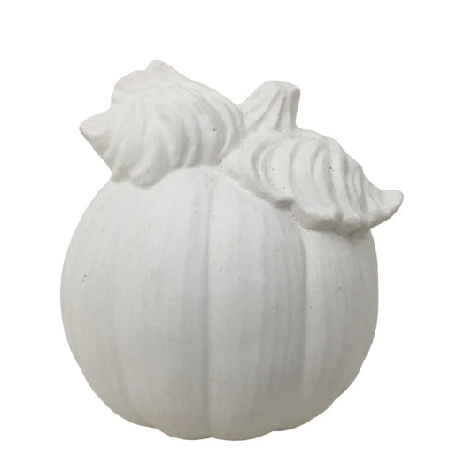 Small Ceramic Bisque Pumpkin - Paint it Yourself - Nice Detailing on leaves - Fall / Halloween Decor A+ Stuff A+ Stuff