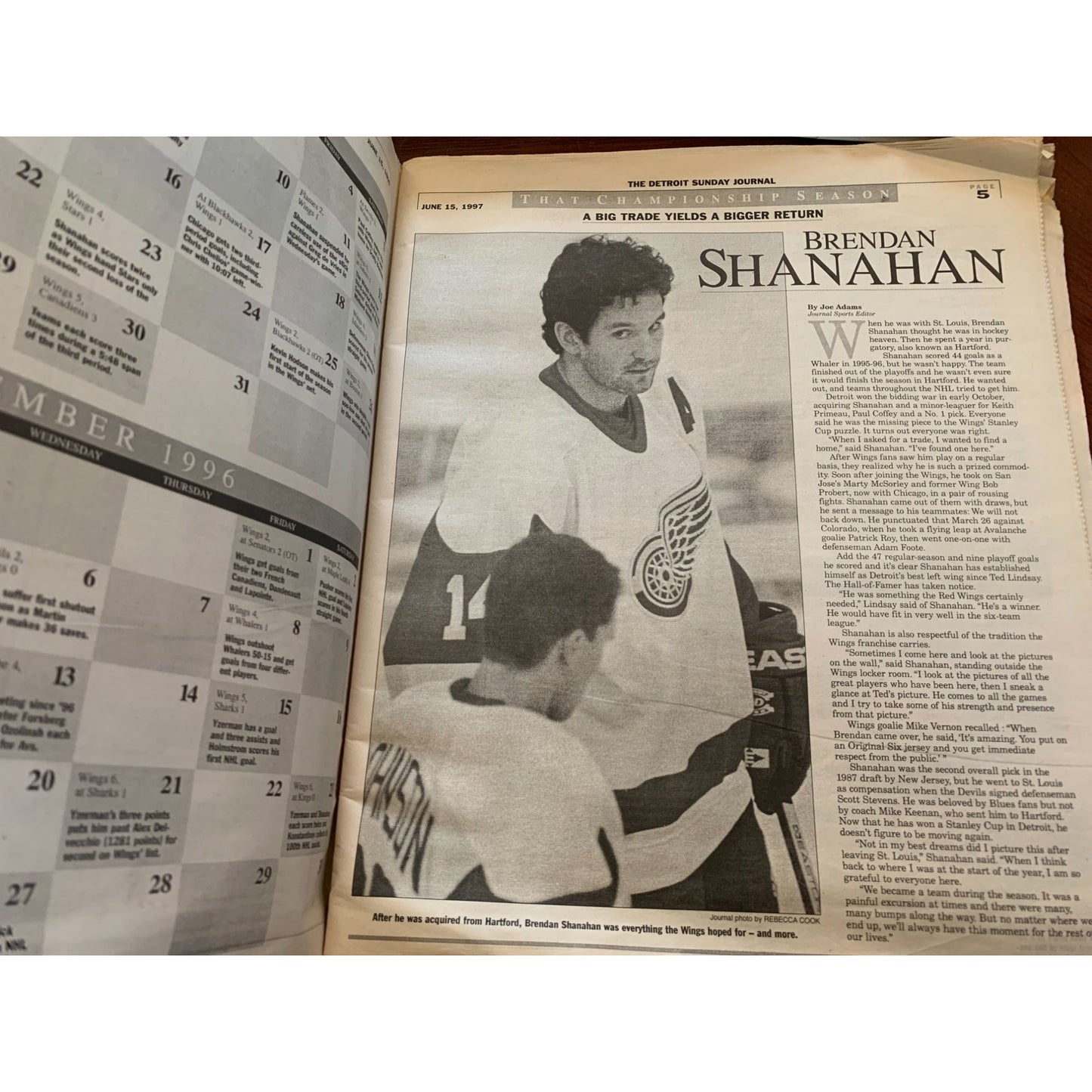 DETROIT Sunday JOURNAL from June 15, 1997 REDWINGS STANLEY CUP Champs