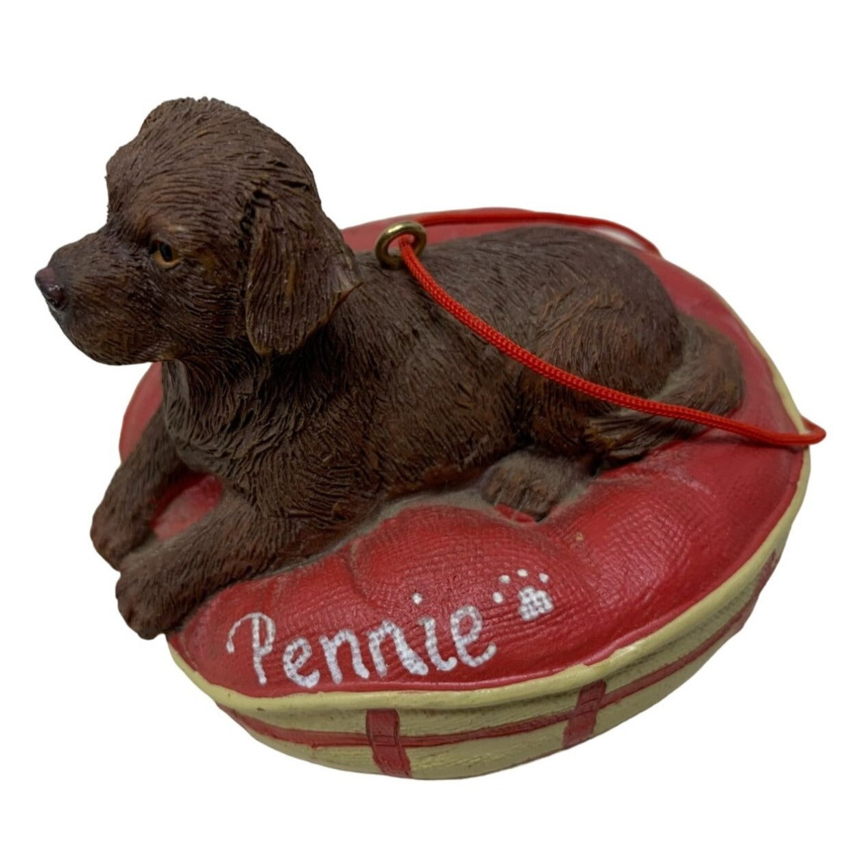 Labrador Puppy Ornaments and Figurines (5 Total) "Pennie" on one with Dog Bed - Dog Figurines