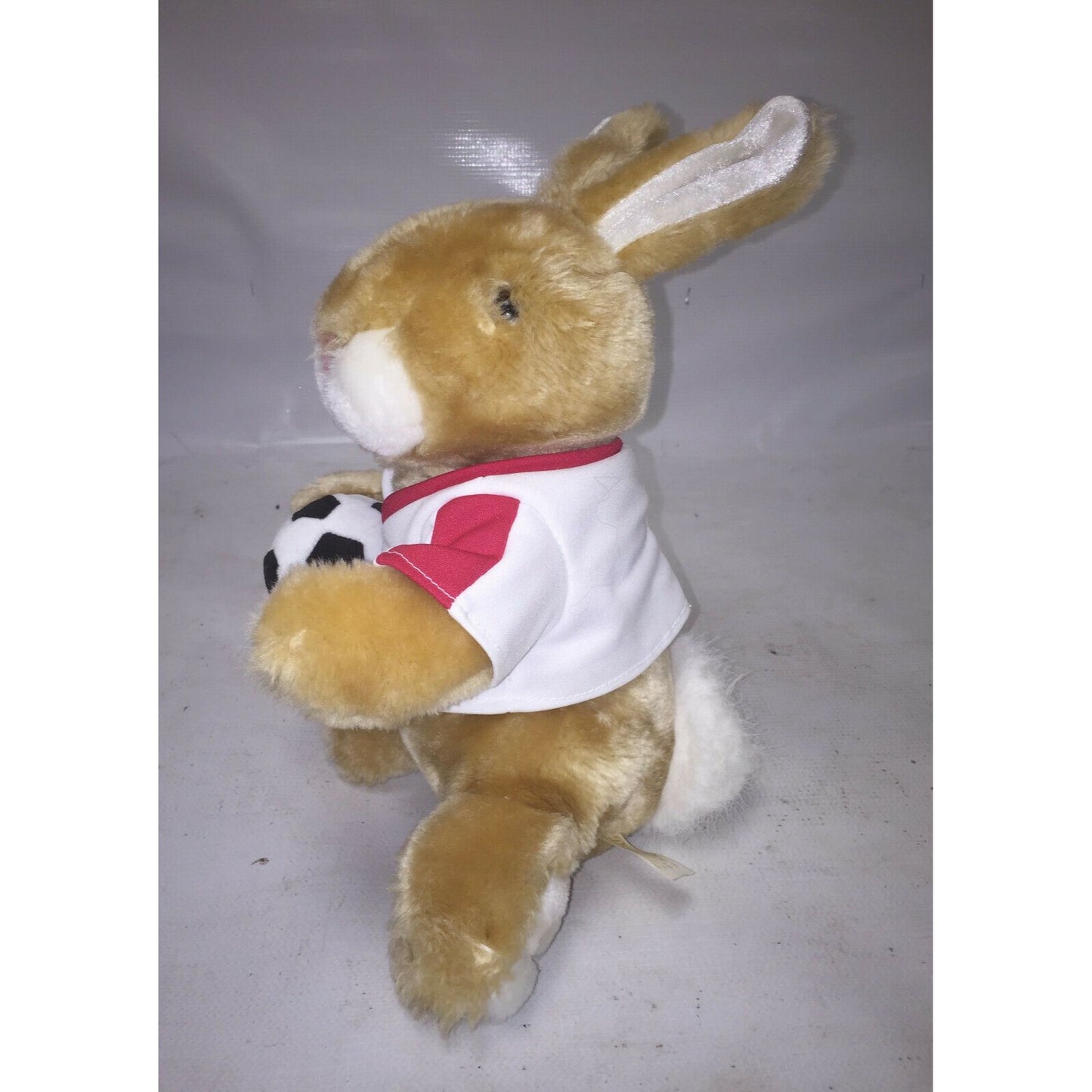 DANDEE Plush SOCCER BUNNY Rabbit Stuffed Animal w Jersey & Ball