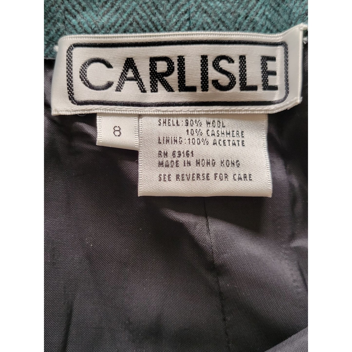 CARLISLE Women's Wool /Cashmere Pants HERRINGBONE Pattern Size 8