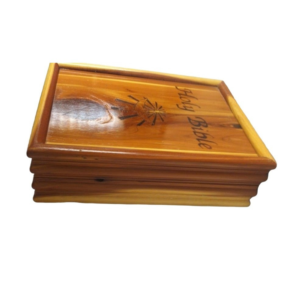 Boxed Holy Bible - Sympathy Gift from UAW Toledo - Pretty wooden box with carved detailing - Religious, Christian Gift