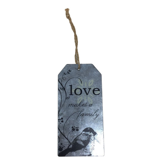 Love Makes a Family metal Bookmark with Sparrow and foliage