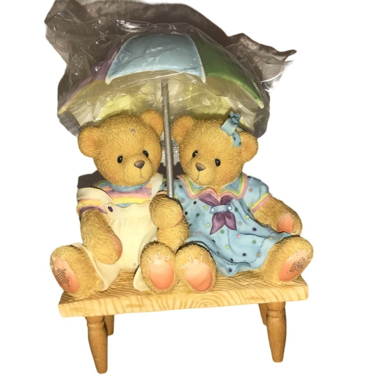 CHERISHED TEDDIES Carter and ELsie "We're Friends Rain or Shine"  Couple on Beach 302791