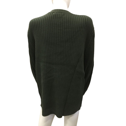 Old Navy Dark Green (Olive) Ribbed V Neck Sweater Mens size XXL - Boyfriend Sweater