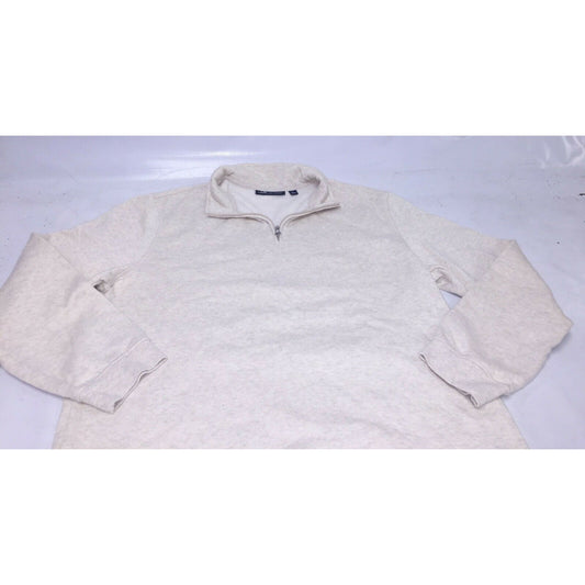 JOHN ASHFORD Mens Large Sweater Pullover Sweatshirt Heather/White