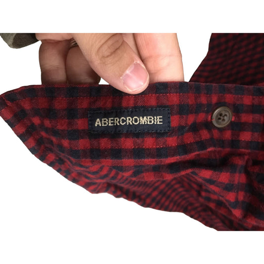 Abercrombie and Fitch Red Checkered Flannel Size XXL (Mens) Vintage