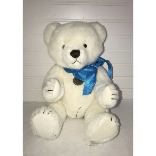 Vintage WHITE Jointed TEDDY BEAR 1985 DAKIN 30TH Anniversary 16"