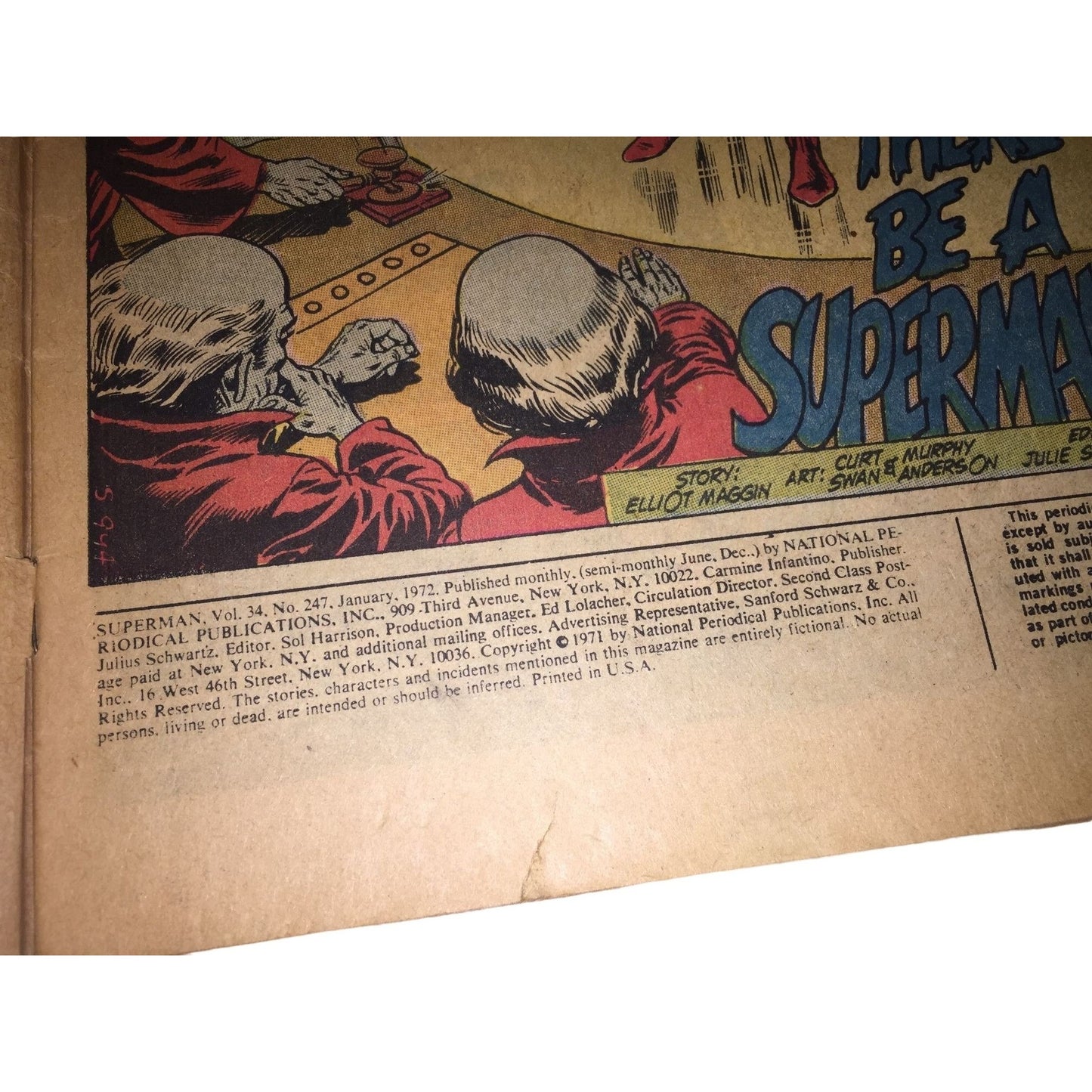 The Amazing Adventures of Superman No. 247 January 1972 - Vintage Comic Book - Super Hero