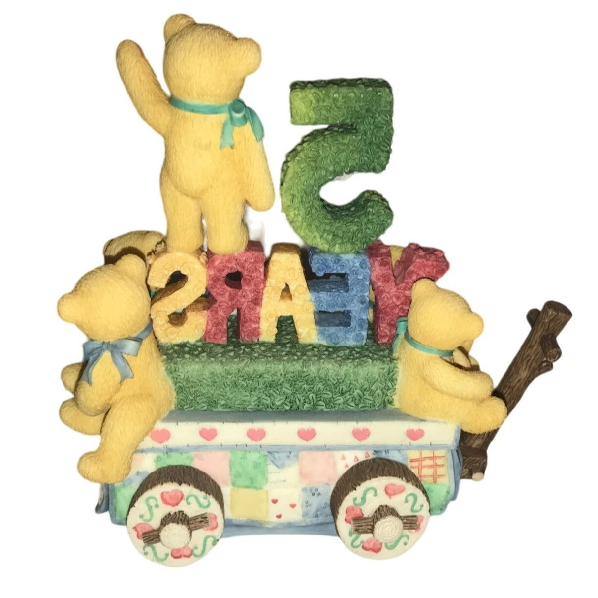 Cherished Teddies - Five Teddies on a Float - 5th Anniversary 1999 Members Only Figurines with Box