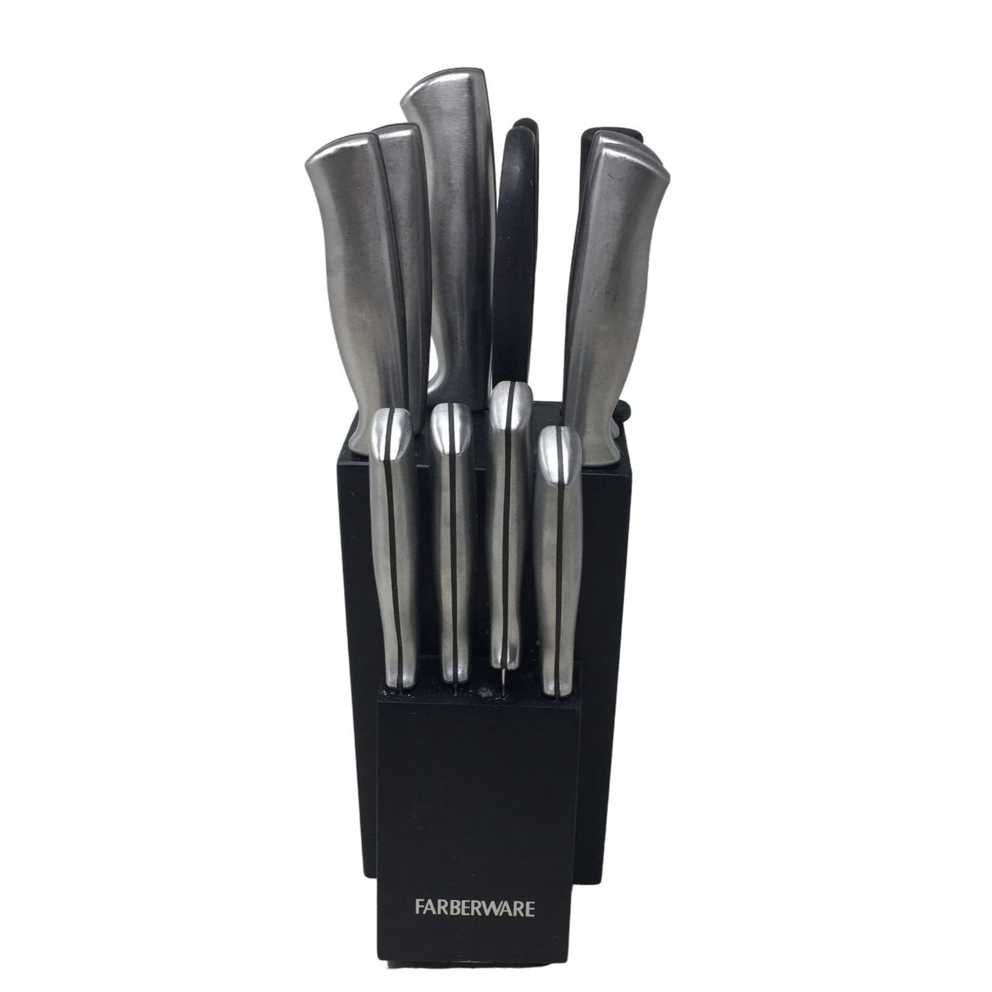 Farberware 12 piece Knife Set - Black Knife Block with Sharpenter, Scissors and 9 Knives