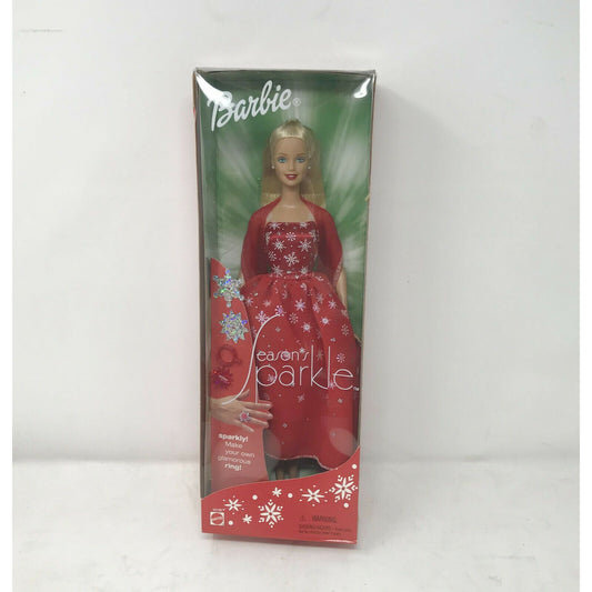 Barbie Season's Sparkle  2001 55198 Holiday Doll Damaged Box