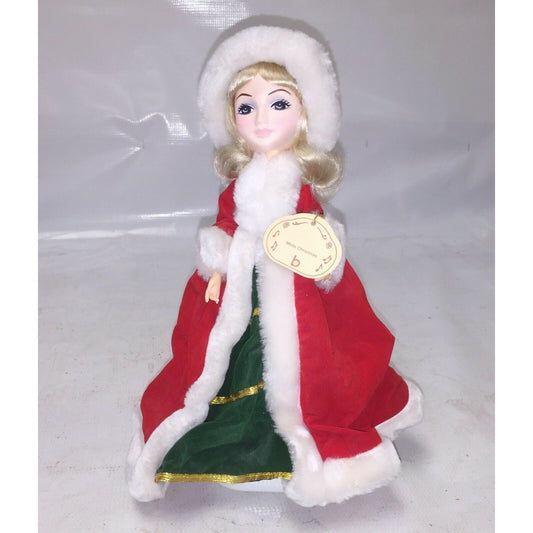 BRINN'S 1986 Musical Collectibles DOLL WHITE CHRISTMAS Red 12''