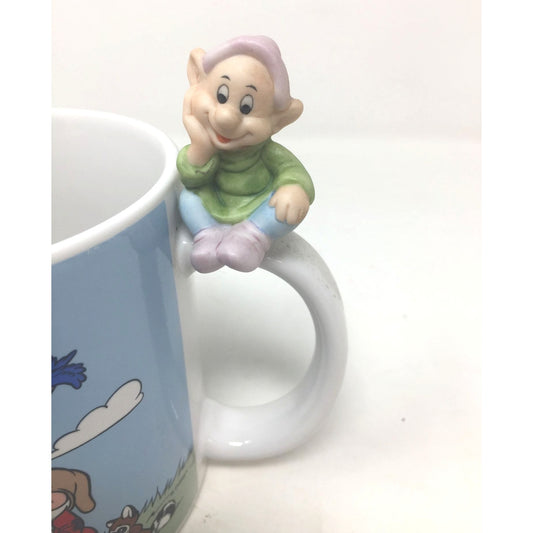 Vintage SNOW WHITE - Walt Disney World Collectible Mug (1994) - Dopey Sitting on Handle