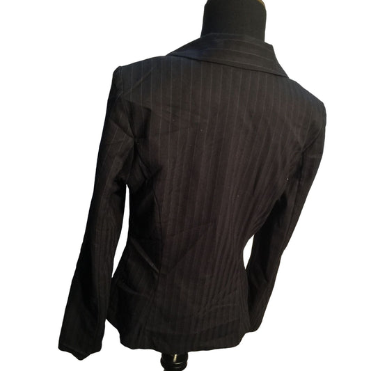 BCX Gray Pinstripe Double Breasted Blazer - Women's Medium