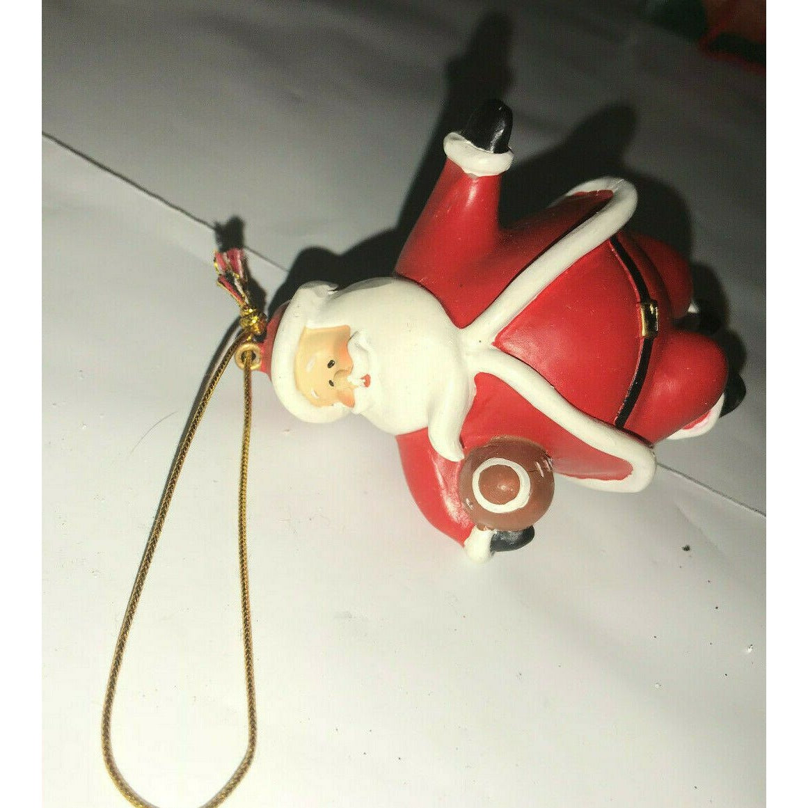 Football SANTA CLAUS Christmas Tree Ornament Santa w Football Xmas