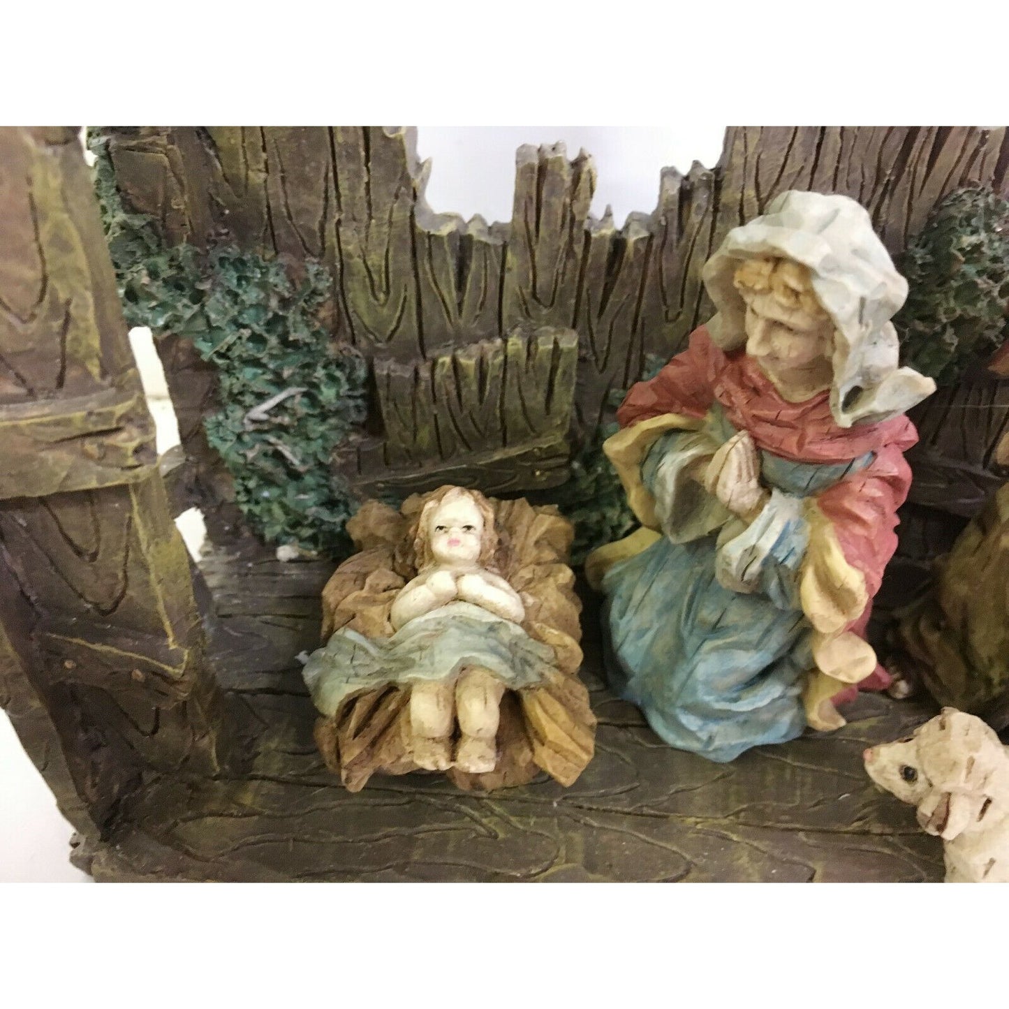 CHRISTMAS NATIVITY Scene Animals, Jesus, Mary, Angels, Joseph