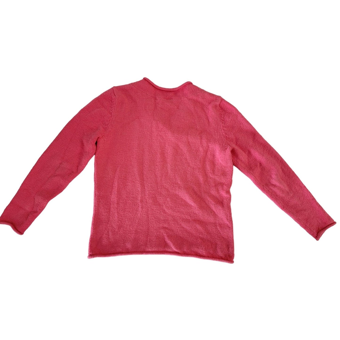 Talbots Dark Pink V Neck Long Sleeve Shirt - Sweatshirt like Material