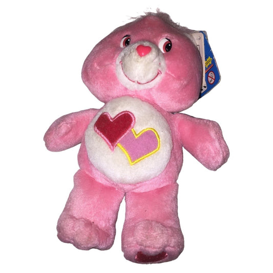 Care Bears Love - a - Lot Bear Pink with 2 interlocking hearts on belly - Sweet face - w/ Tags