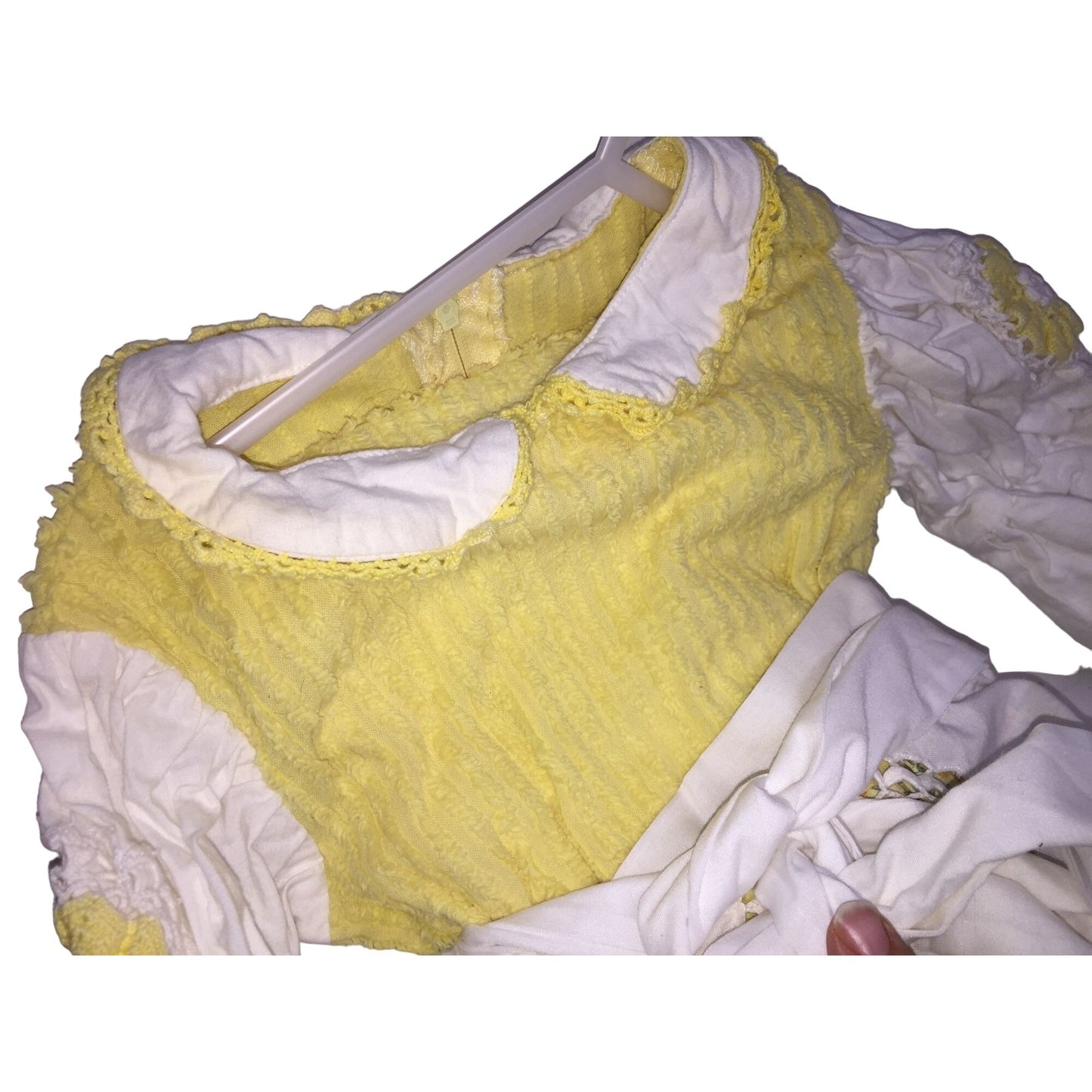 Unique Handmade Vintage Costume / Outfit with Yellow Bloomers, Detailed Apron, Headscarf & Detailing