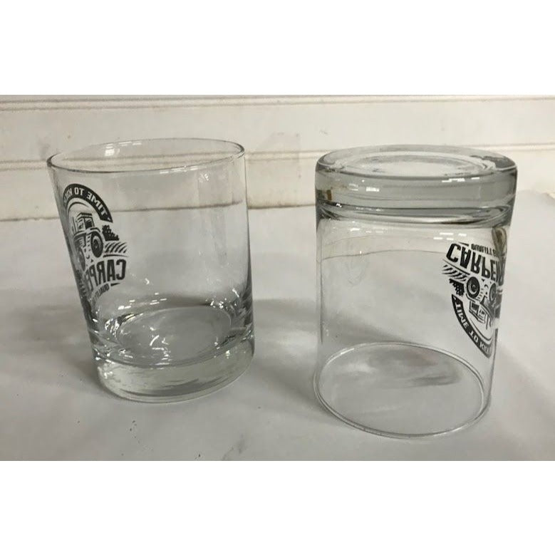 'Time to Kick Back!' Carpenter Quality Goods Country Style 'Rocks' / Whiskey Glasses (set of 4)