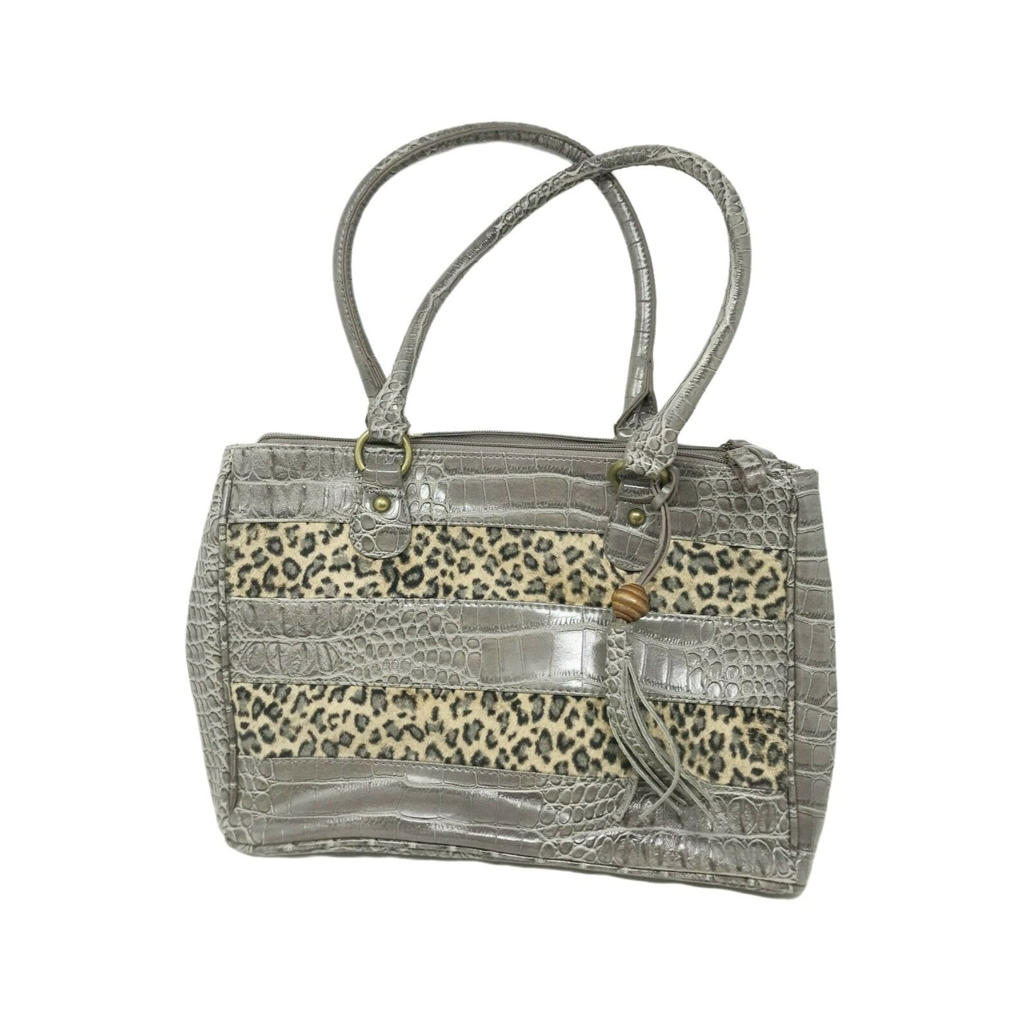 WILD Handbag Faux CROCcodile skin Leather and CHEETAH Print Purse