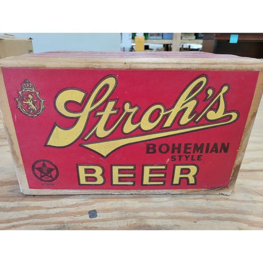 STROH'S Bohemian Bottle BEER Vintage Beer Bottles in  Case Vintage Good condition Case with  22 Bottles