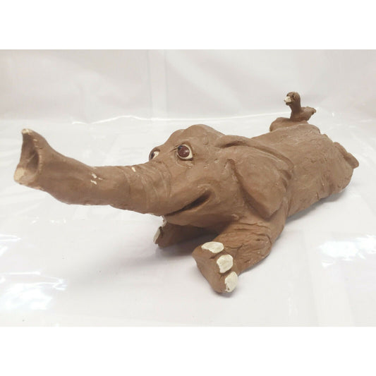 Dave GROSSMAN Vintage ELEPHANT Sculpture Clay Art Cute