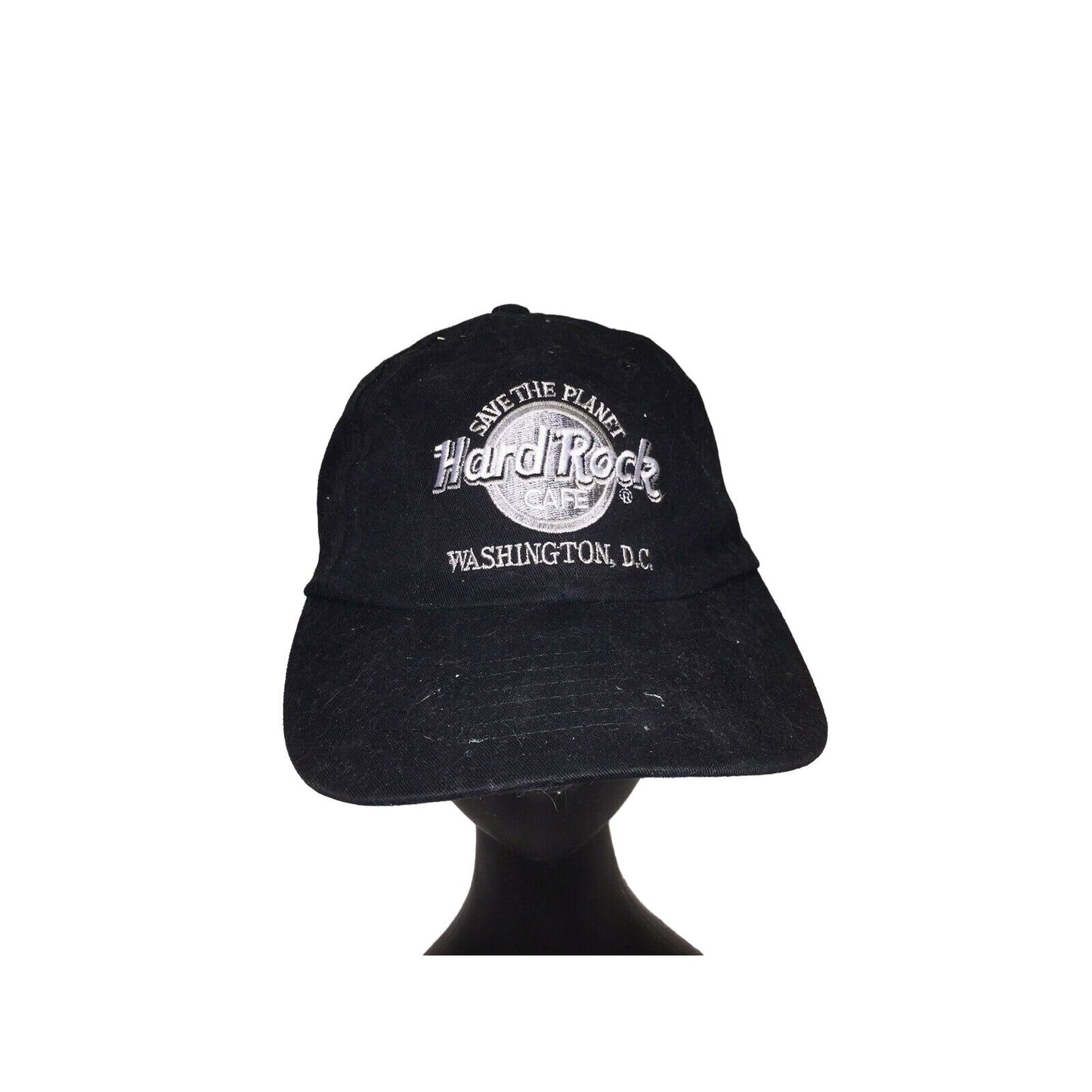 Vtg HARD ROCK CAFE Washington DC Snapback Hat Cap OSFA Black 90s FREE SHIPPING