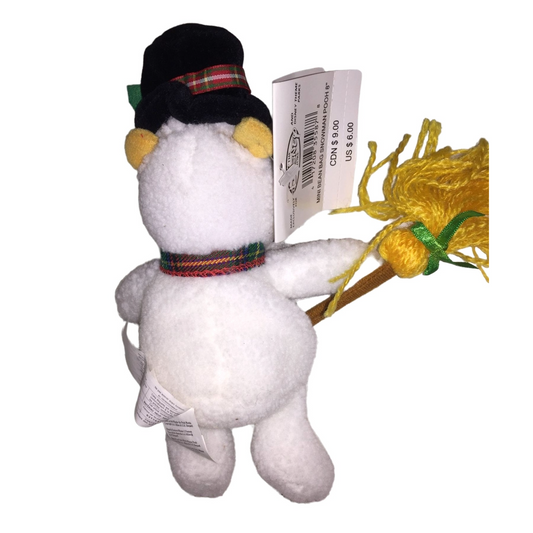 Vintage Winnie the Pooh Snowman with Hat and Broom Beanie - Walt Disney Collectible