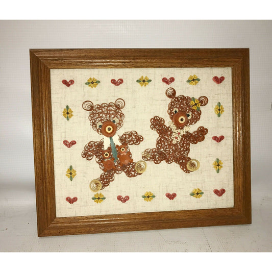 TEDDY BEAR Handmade Paper Quilling Wall Art design Kids Room Decor