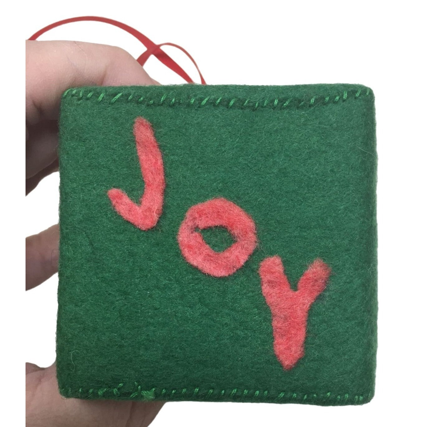 JOY Holiday Christmas Ornament  - Cube style Holiday Decor - J - O - Y and Joy on sides of cube