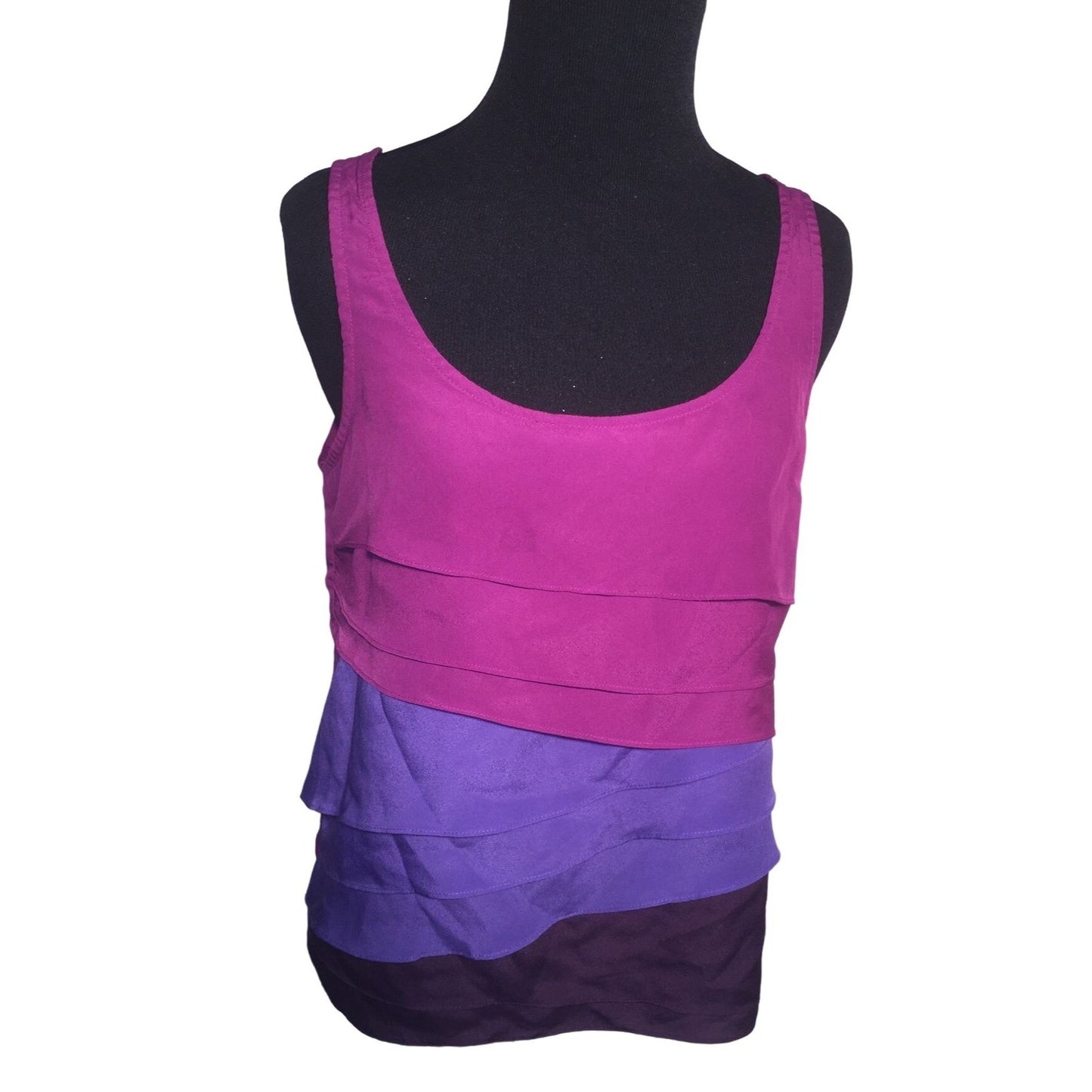 New York and Co Layered Tank - Fuschia and Purple layers  Womens Extra Small