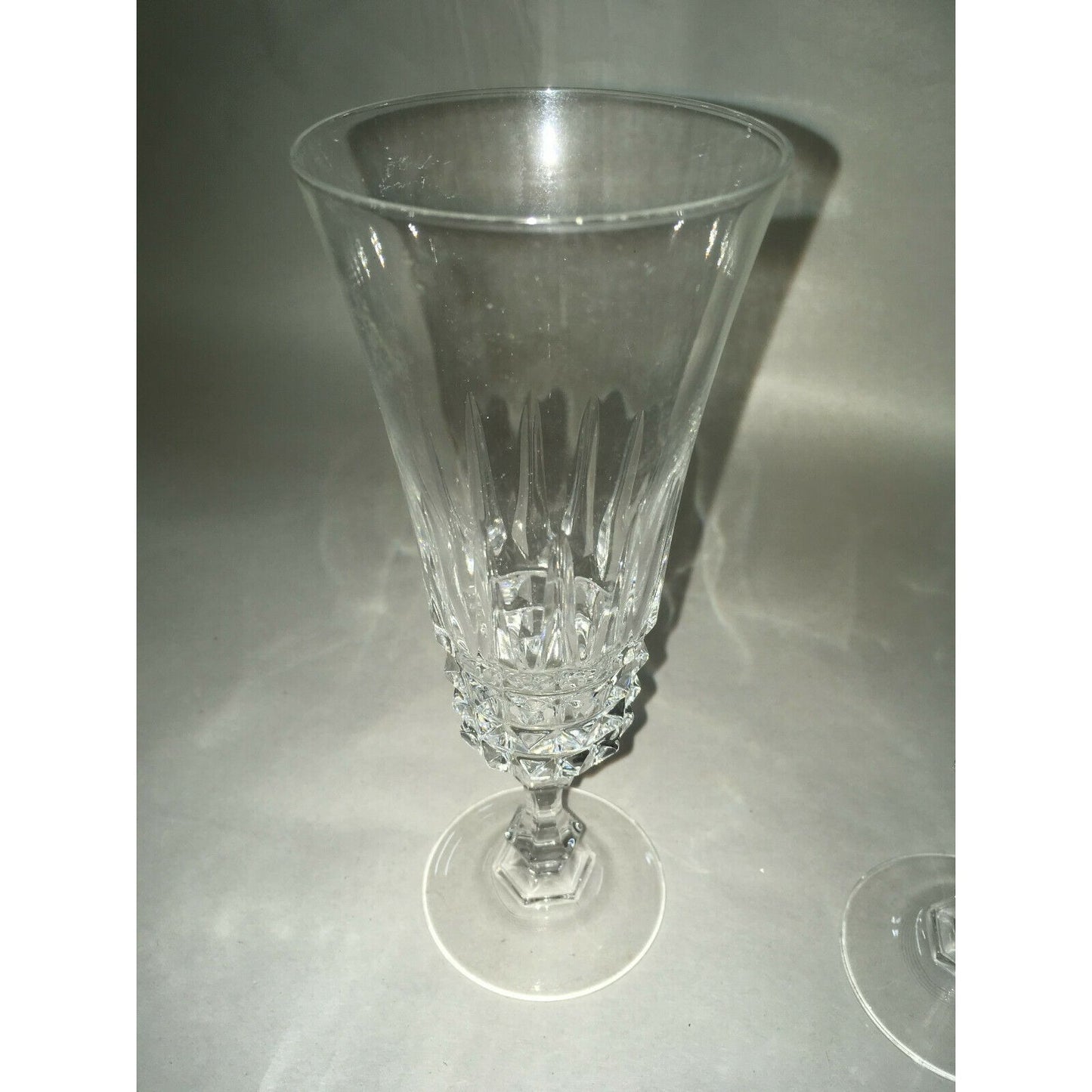 Vintage CRISTAL d'ARQUES - Taille- 4 Cut Glass CHAMPAGNE FLUTES