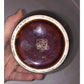 Japanese Brown Jar with pretty floral design handpainted on - metallic looking and colored paint on shiny brown finish A+ Stuff  A+ Stuff Vases
