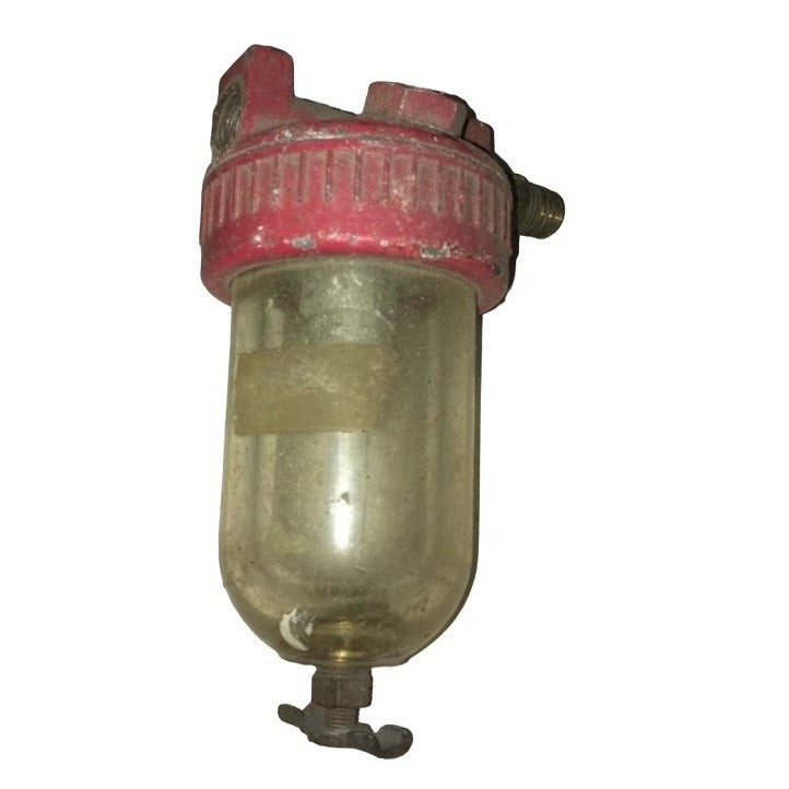 Vintage TRACTOR PART Carburator? Glass bulb with lid and in and outlets - automotive tool part 5 1-2x 2 1-2 inches, Arrow Tools chicago