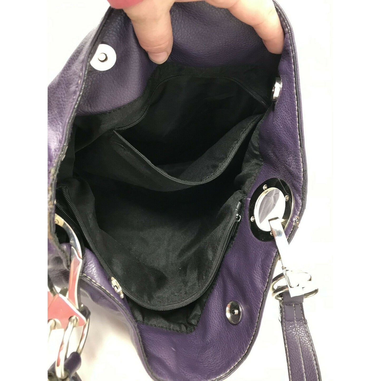 Women's Purple Handbag with light Stitching Small Purse