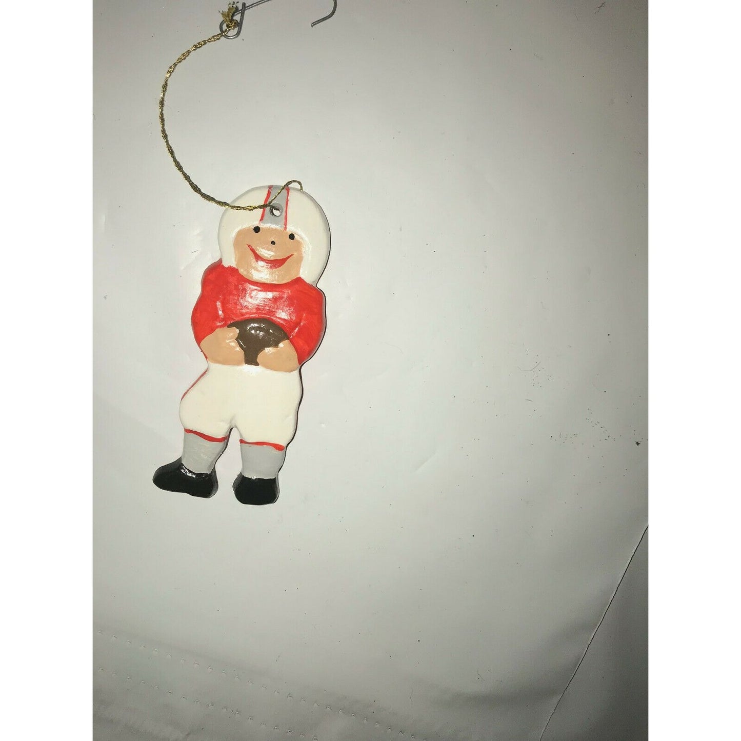 Baked and Treated Homemade CHRISTMAS Tree Ornament Football Player