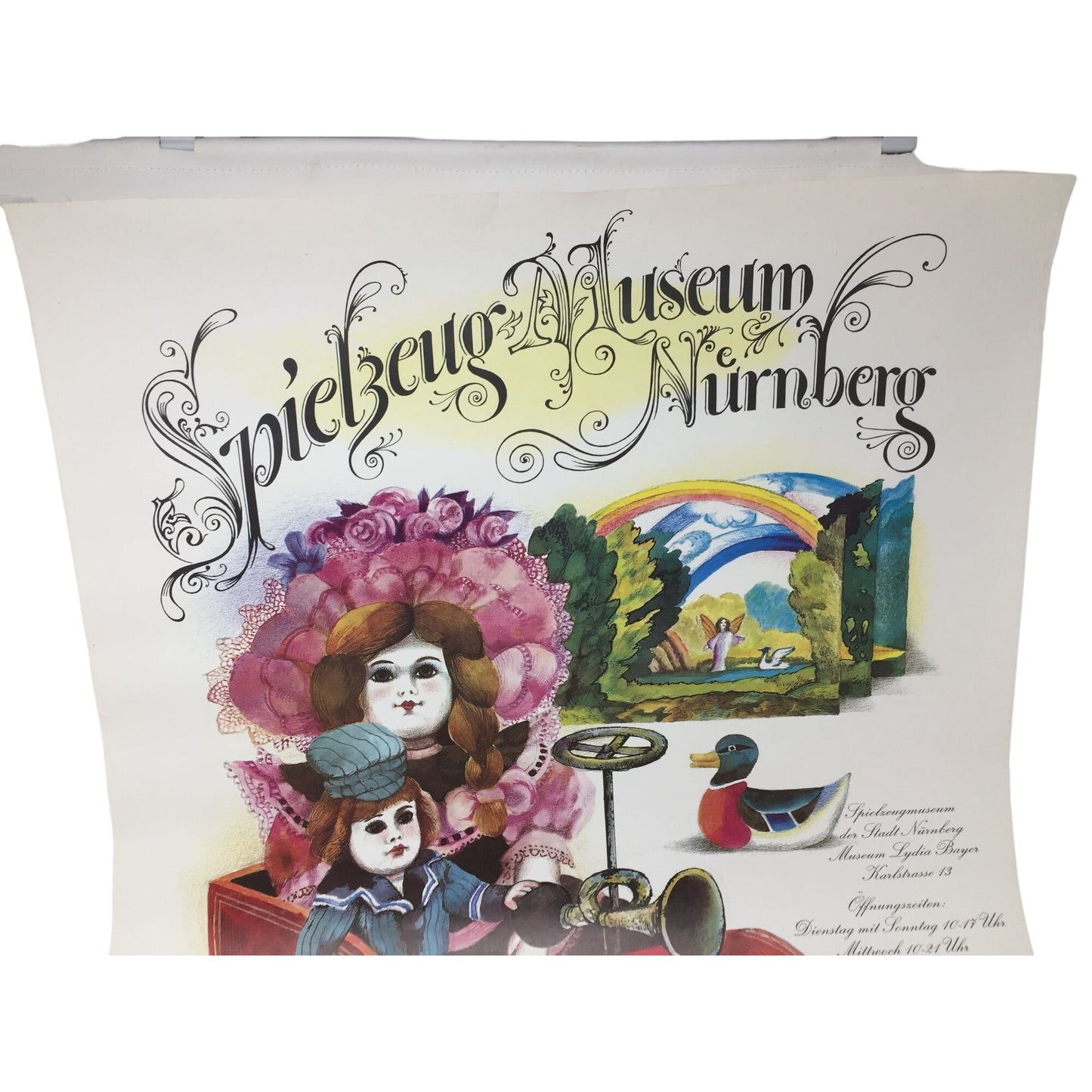 Dolls in Carriage. Spielzeug Museum Nurnburg (Nuremburg) Vintage 1970-1980s Poster - approx 23.5" x 33"