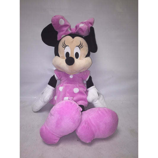 Pink Polka Dot Minnie Mouse Plush 18" Disney Toy - pink Dress