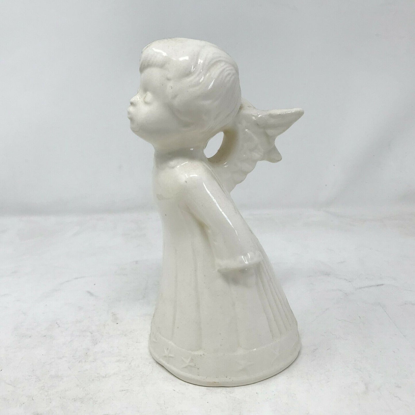 Cute CERAMIC ANGEL Leaning In Kissing Pose Sweet Angel Wings