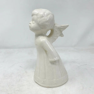 Cute CERAMIC ANGEL Leaning In Kissing Pose Sweet Angel Wings