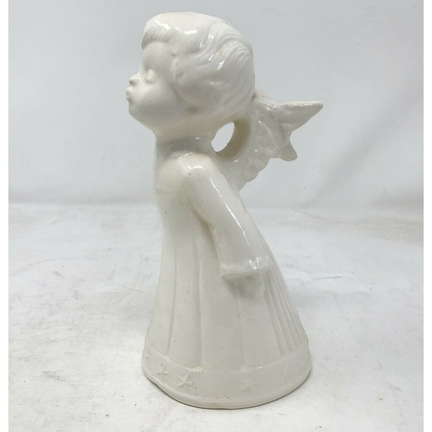 Cute CERAMIC ANGEL Leaning In Kissing Pose Sweet Angel Wings