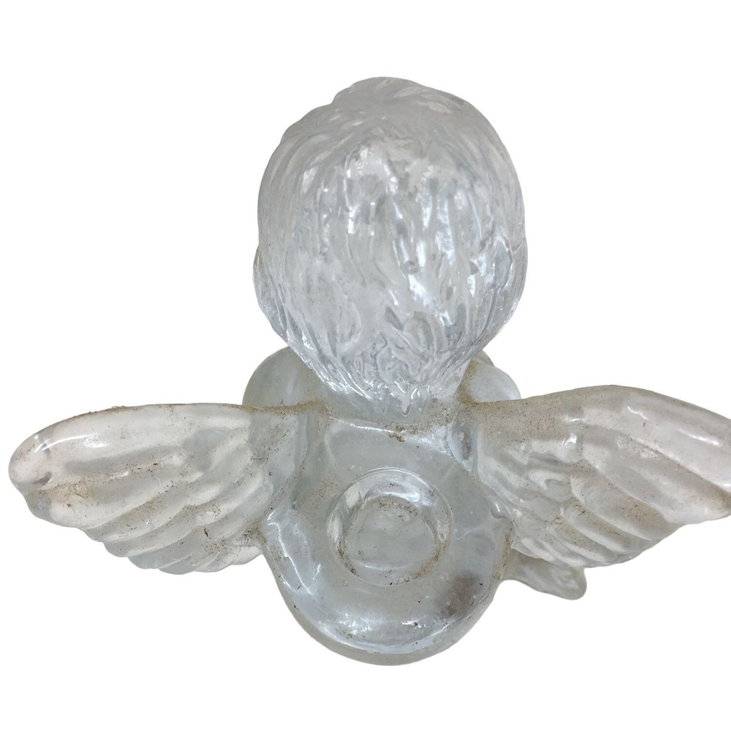 Clear Glass Angel Candlestick Holder - Sweet Cherub Decor