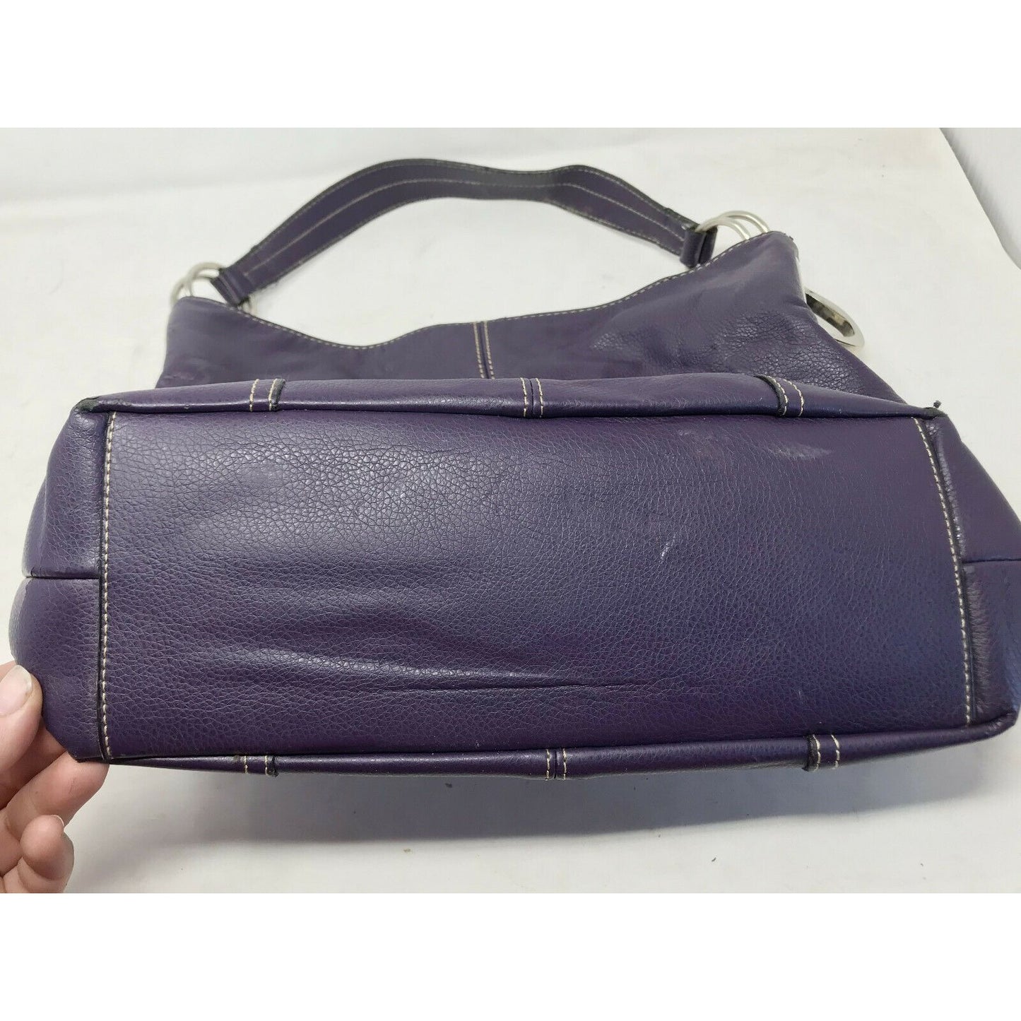 Women's Purple Handbag with light Stitching Small Purse