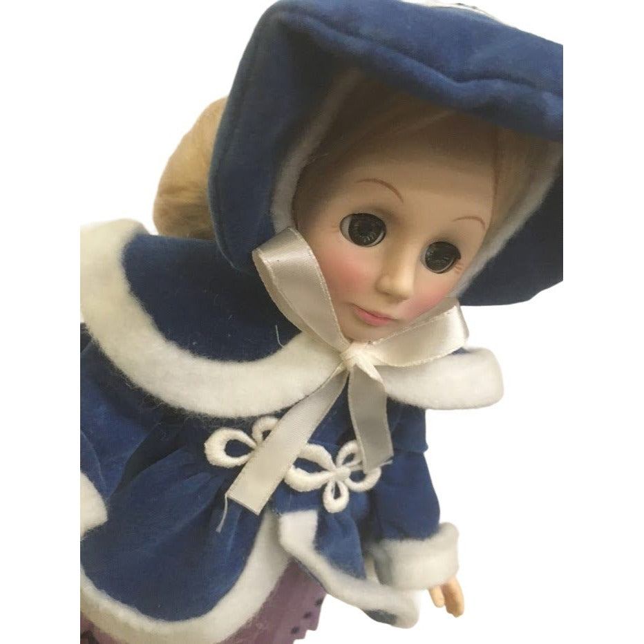 'Skater' - Female Effanbee Doll from the Currier and Ives Collection - Porcelain doll with hat, scarf and skates - girl ice skater