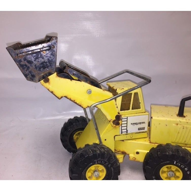 Vintage Tonka Turbo Diesel Loader - some rust and cracked windshield ( see photos) - Diecast Tractor Equipment Toy Collectible